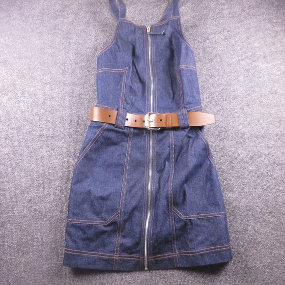 NICHOLAS Dresses & Skirts - Nicholas Dress Womens 0 Blue Denim Andri Utility Apron Mini Belted‎ Zip